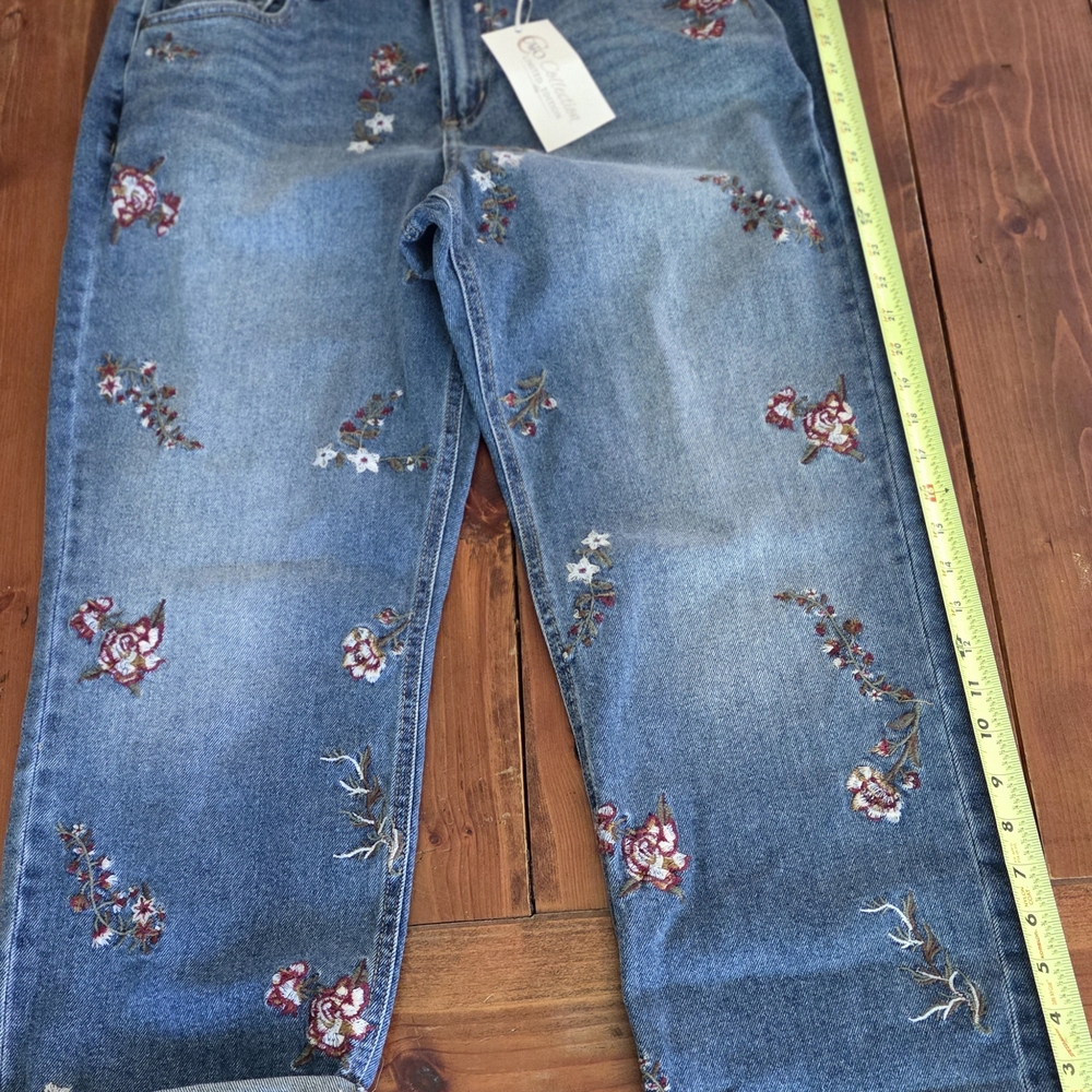 Cato Blue Floral Embroidered Women's Jeans
